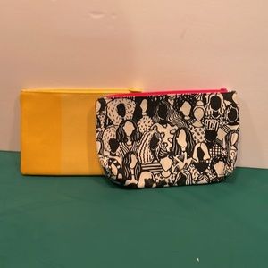 Yellow Striped Ipsy Bag and Glam makeup bag by PC Witte